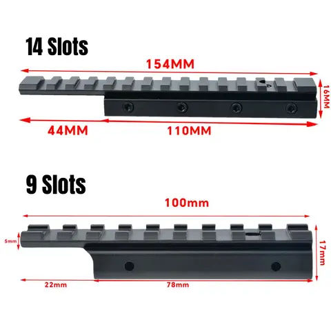 Tactical AR15 M4 11mm Dovetail to 20mm Picatinny Rail Convert Mount Adapter Low Profile Scope Mount Riser Rail Base Gun Access