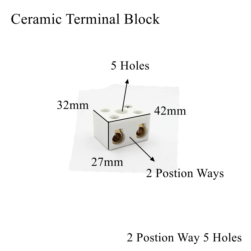 Ceramic Wiring Terminal Block 2 Postion Way 5 Hole High Temperature Frequency Porcelain Dual Multi Row Electric Cable Connector