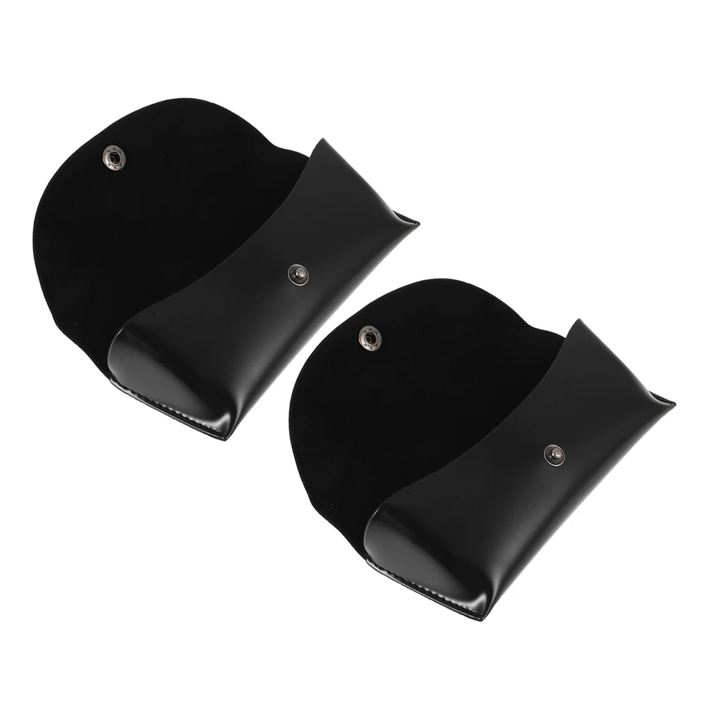 

2 Pcs Black Glossy PU Soft Sunglasses Case Water Resistant Portable Glasses Box Eyewear Storage Pouch Travel Sunglass Holder