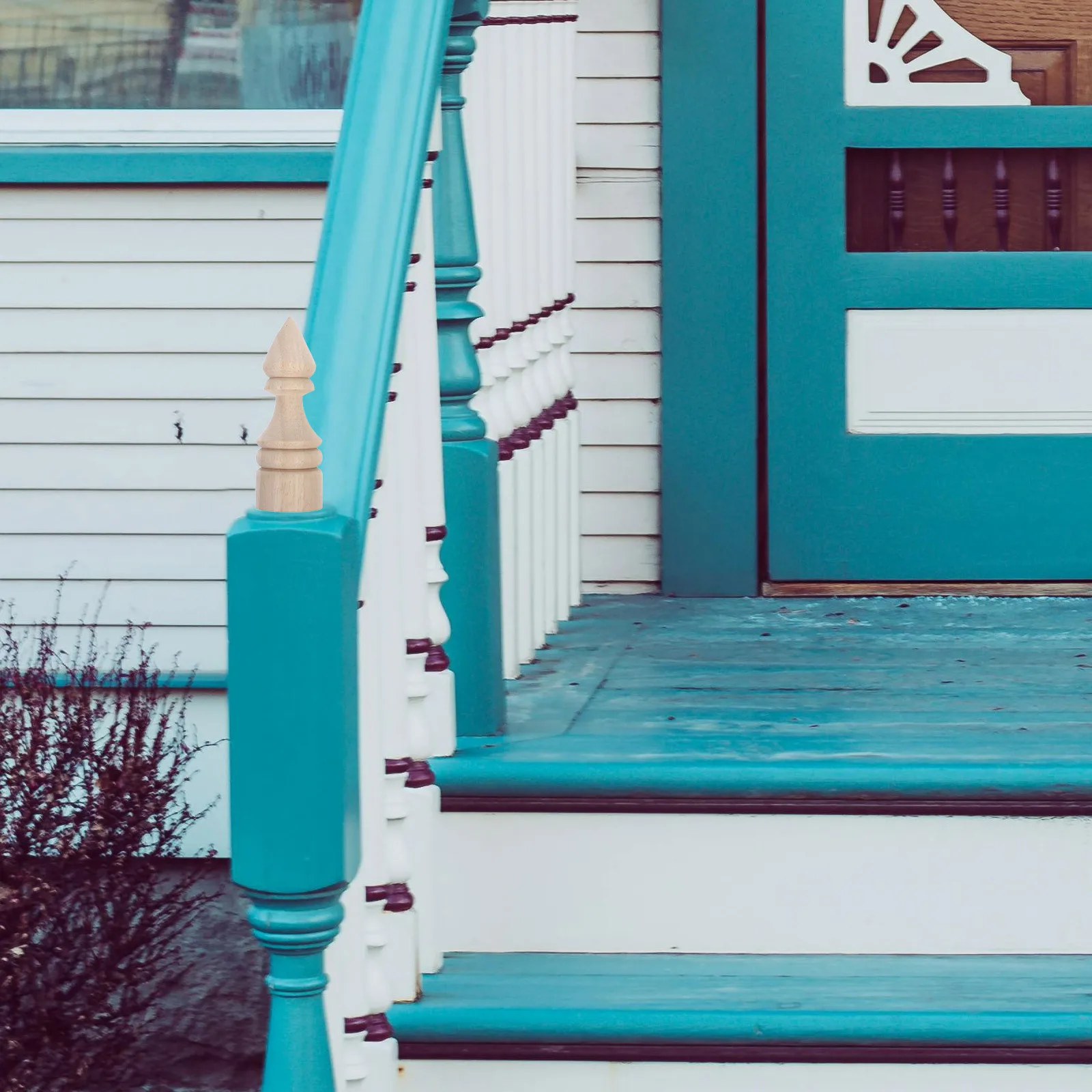 

2pcs Wooden Finial Decor For Curtain Rods Staircases Beds Indoor Outdoor Garden Decoration Unfinished Solid Wood Diy Craft Home