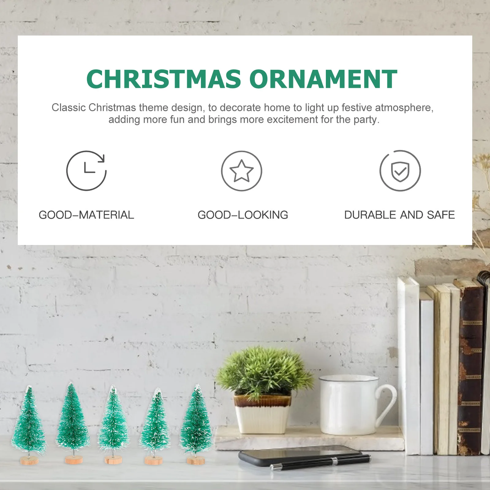 

12Pcs Mini Christmas Tree Decor Premium Material Festive Home Office Party Supplies Christmas Ornament