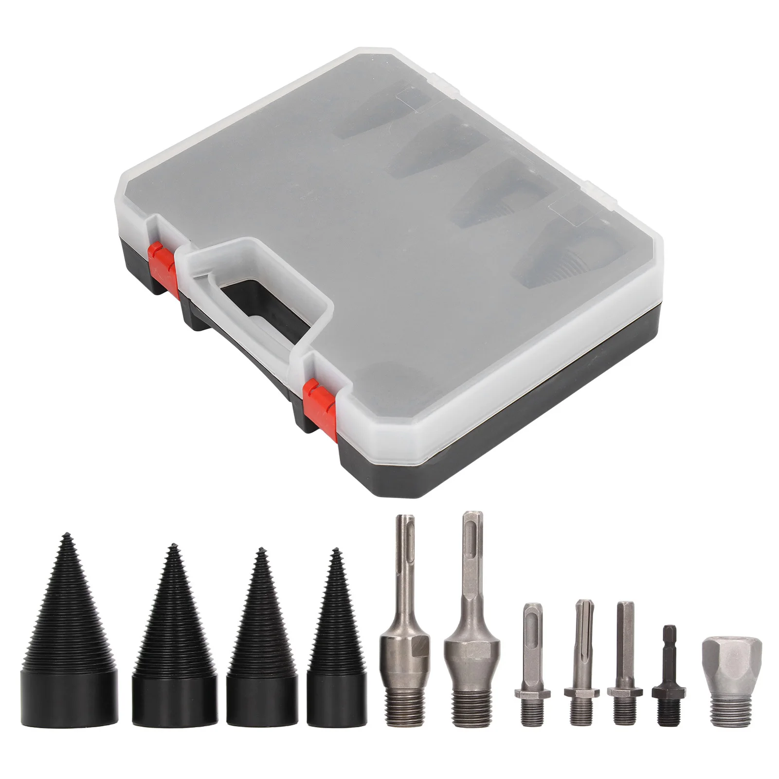 

11Pcs Firewood Splitting Bit Detachable Wood Heavy Duty Drill Corkscrew Driver with Handles Wood Splitting Bits for Power Drill