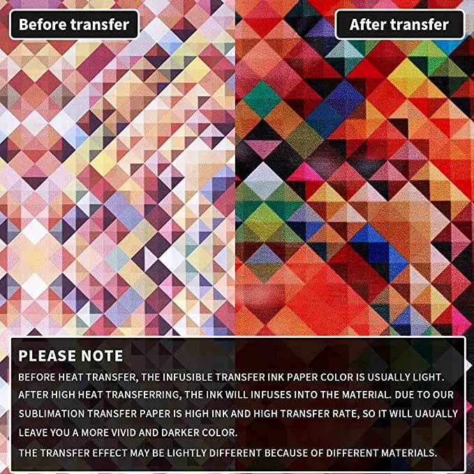 WOWOCUT Geometric Infusible Transfer Ink Heat Transfer Paper 12"X12" Sublimation Pattern  for T-Shirt Iron on Transfer Paper DIY