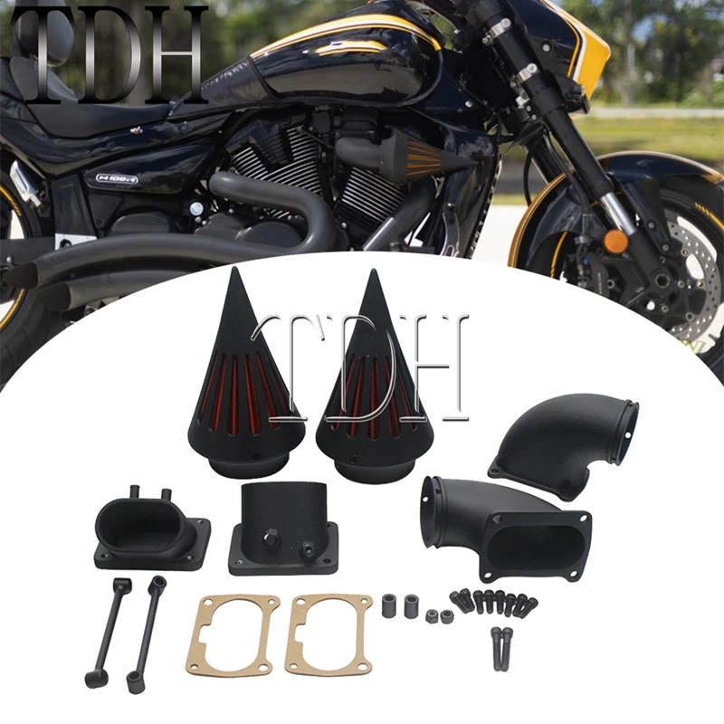 Aluminum Black Motorcycle Dual Twin Spike Air Cleaner Kits Intake Filter Accessories For Suzuki Boulevard M109R M109 R All Years