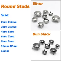 Metal Round Cap Claw Rivets Studs 2mm 2.5mm 3mm~16mm Round Studs Claw Rivets Leather Craft Punk for Clothing Bags Belts Shoes