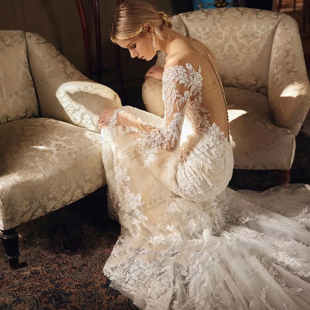 Exquisite Wedding Dresses Vintage Bridal Gowns Lace Appliques Flare Sleeves Robes Glamorous Vestidos De Novia Customized 2026