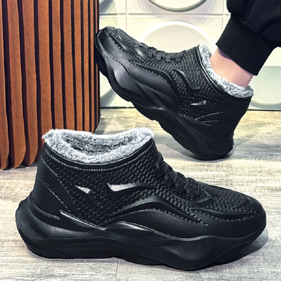 EVA Waterproof Anti Slip Snow Boots Winter Fashion Men's Cold Thickened Fleece-lined Resistant Warm Cotton Shoes Christma Gifts