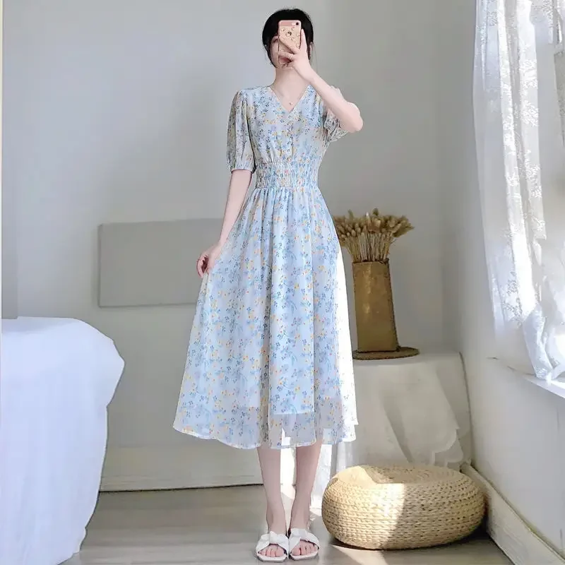 Chic and Elegant Pretty Chiffon Dresses for Women Spring Autumn 2025 Woman Long Sleeve Dress Clothes New Features of Outfits Xxl