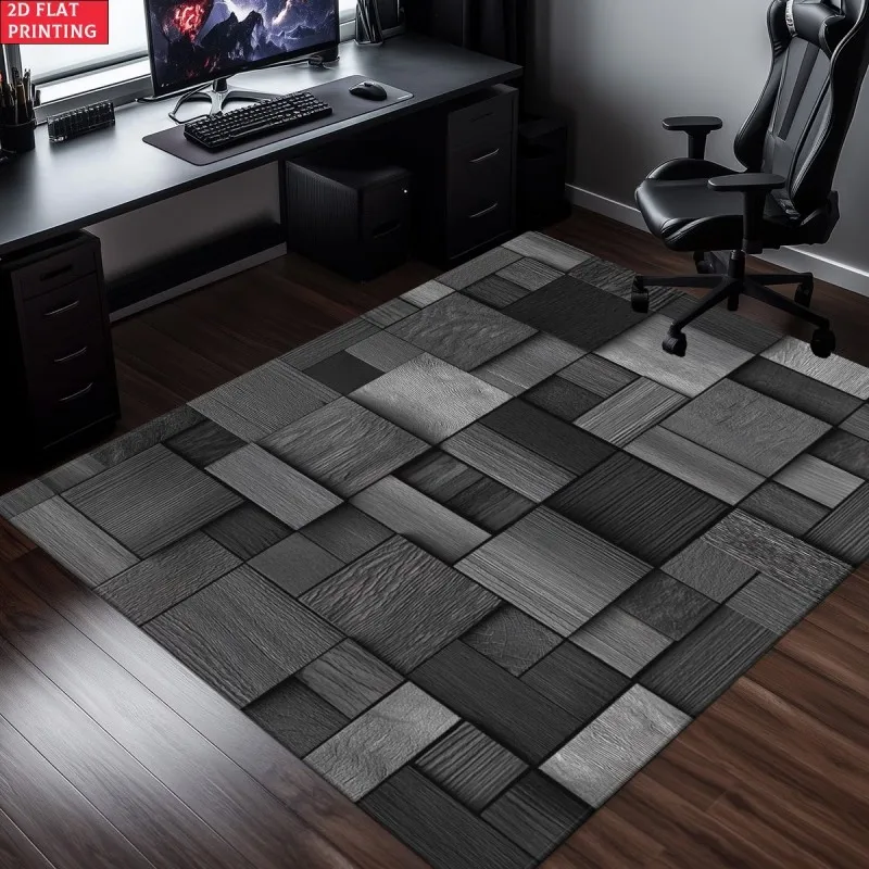 VIKAMA Geometric Pattern Carpet, Stain-Resistant And Washable Game Room Floor Mat, Living Room Home Decoration Carpet