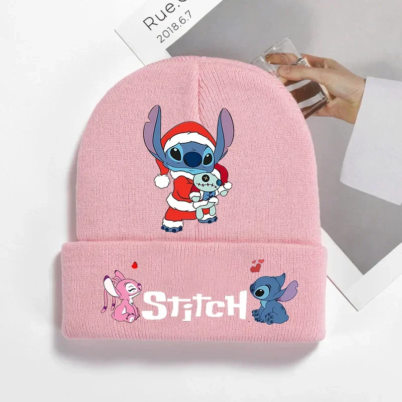 Stitch Christmas Hats for Women Men Beanies Knitted Solid Cute Hat Girl Autumn Female Beanie Cap Warmer Bonnet Ladies Casual Cap