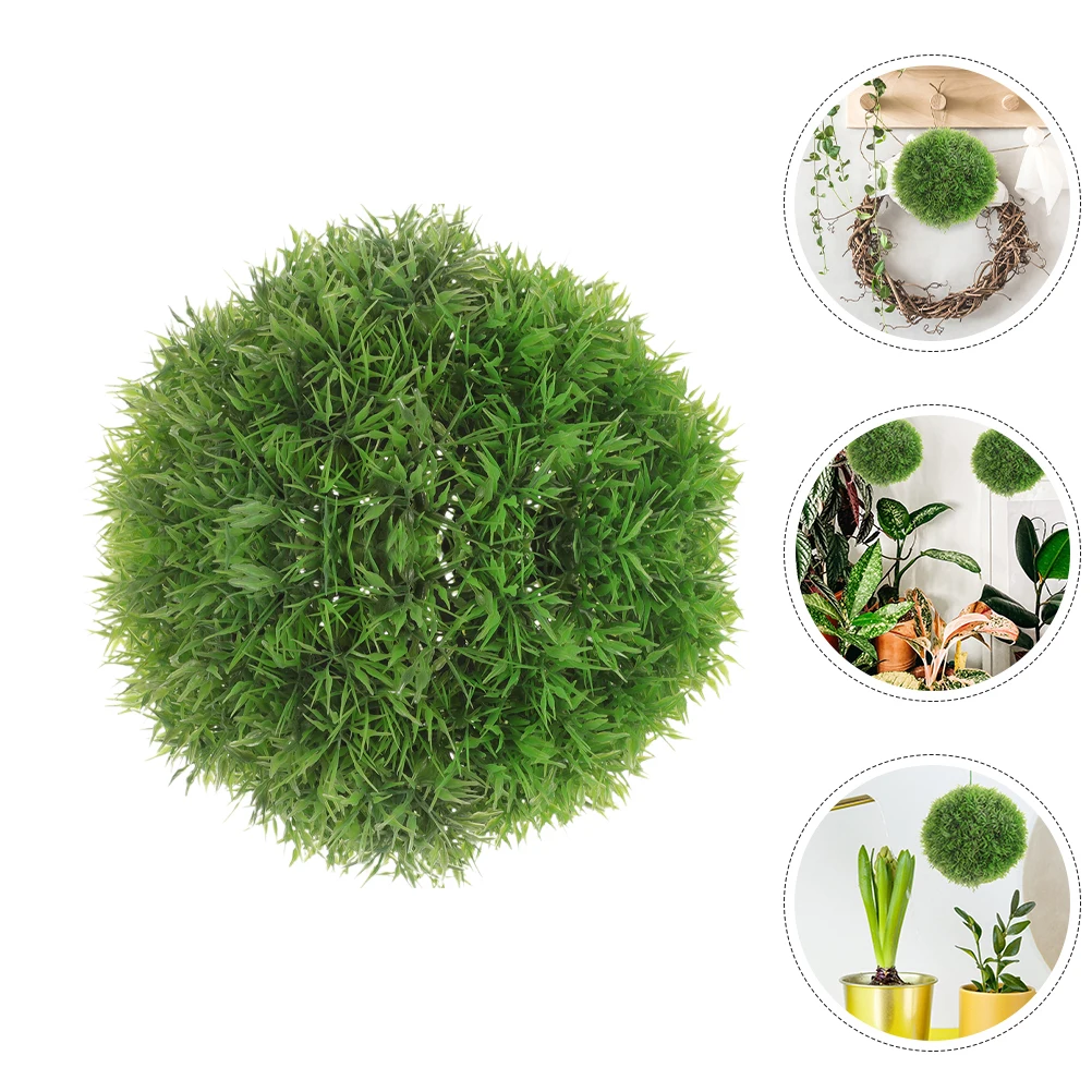 

4 Pcs Simulated Grass Ball Decoration Plants Decorative Balls Artificial Ornament Fake Plastic Spheres Topiary Flower