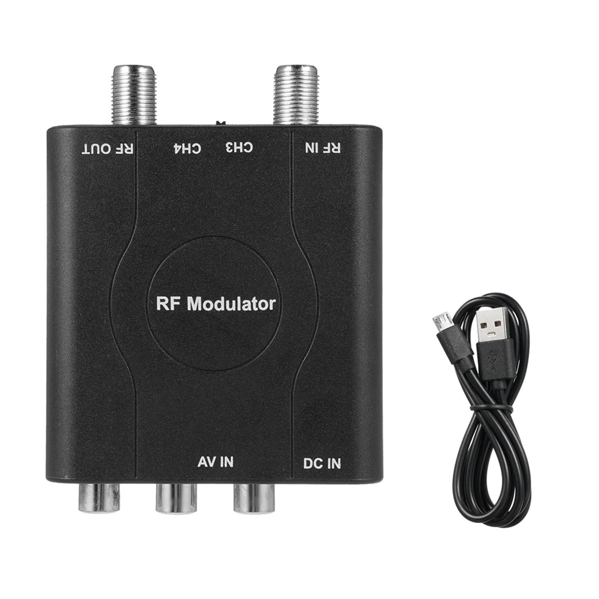 

RF Modulator AV to RF Converter M61A AV TO RF CH3/CH4 Channels Video Input Adapter for VHF Demodulator Converter