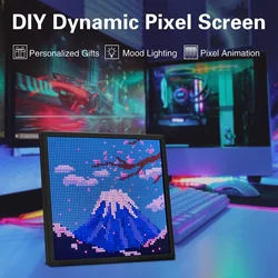 64 LED Pixel Display Frame RGB Smart APP Digital Lamp Panel DIY Art Display Gaming Anime for Gaming Room Home Decor Pixel Art