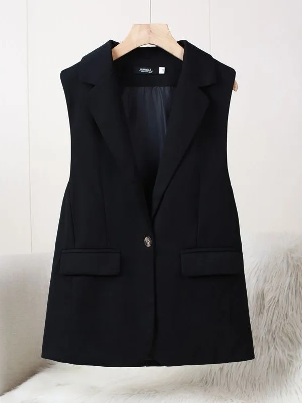 

Spring Summer Thin Vest for Middle-Aged Mothers Wear-Resistant Polyester Fiber Button Design Casual Comfortable Outerwear