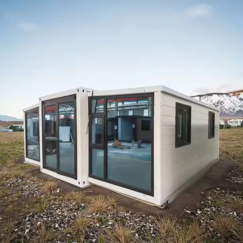 Custom Size Foldable Container House Personalized Layout Color Window Door Design Steel Modular Cabin Commercial Residential