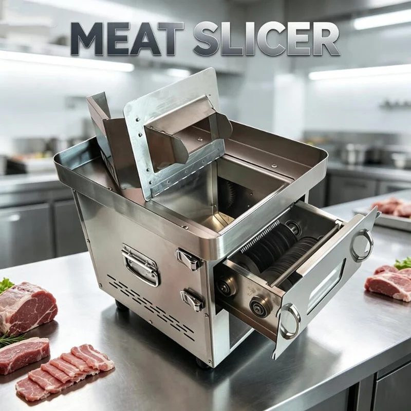 Desktop Meat Slicer Commercial Household Automatic Slicing Shredded Melon Fruit Electric Meat Cutter