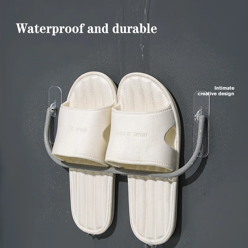 Creative Wall Mounted Shoes Rack, Multipurpose Foldable Slippers Drain Storage Rack, Towel Shelf, Space Saving, Hanging Holder