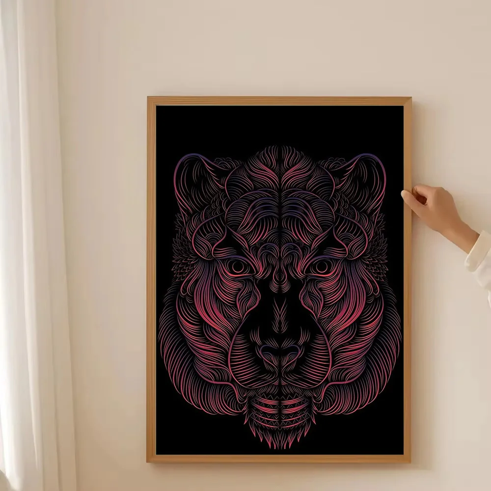 غير المؤطرة جدار الفن قماش يطبع الحيوان الأسد رئيس مجردة ديكور المنزل الحديث غرفة المعيشة غرفة نوم الفن هدية الصورة