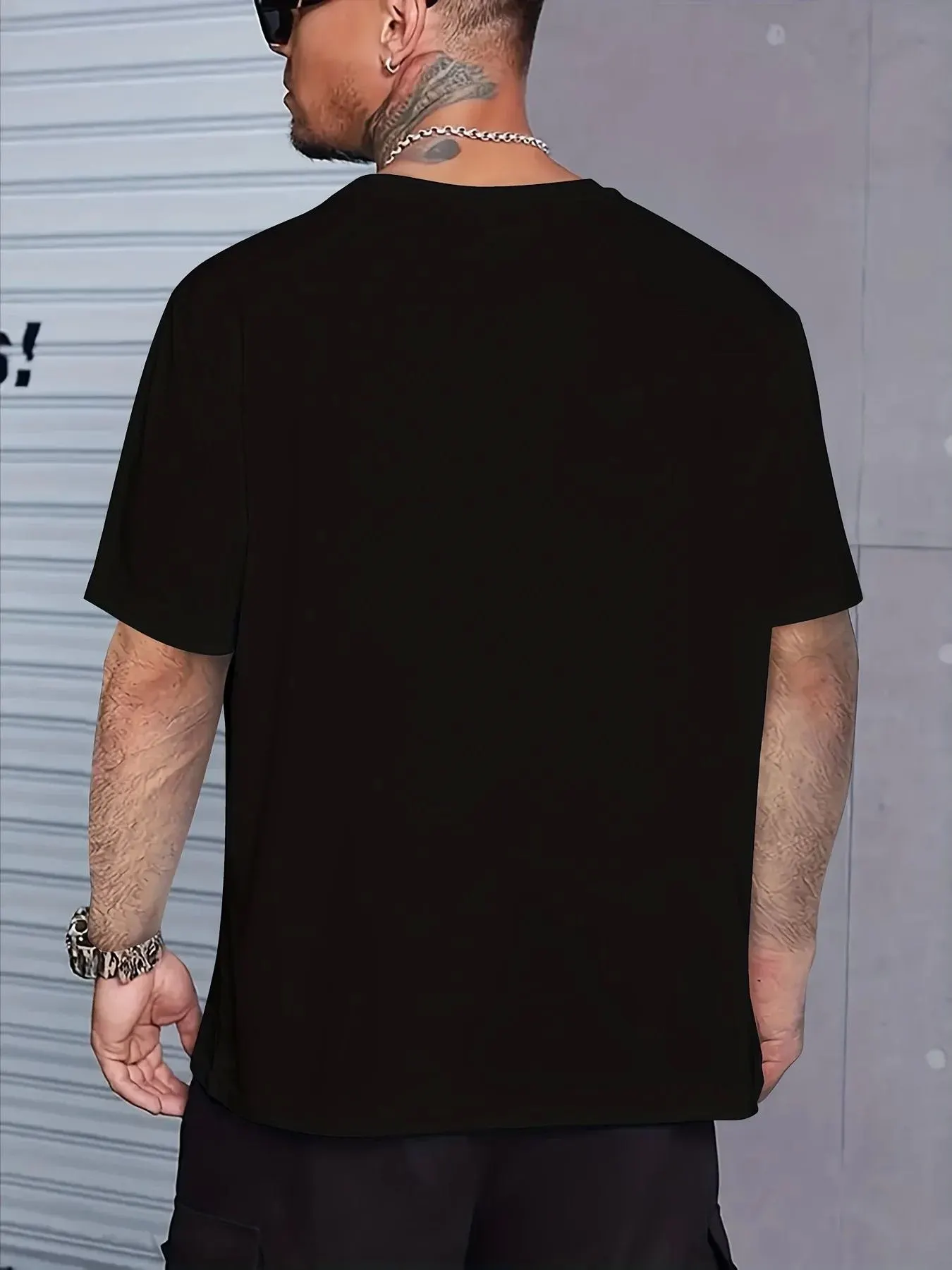 

Men's Zipper Bear Print ort Sve T-irt Loose Fit Youth Sle Cartoon 3D Effect round Ne Casual irt