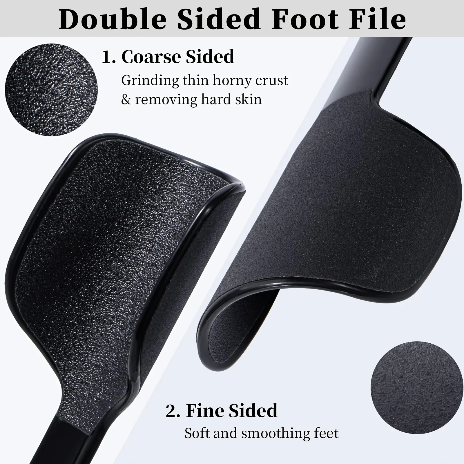 ที่ขูดหนังด้านเท้าแบบโค้ง 1 ชิ้น ที่ขูดส้นเท้าสองด้าน รูปทรงตัวยู สำหรับขจัดหนังด้านและหนังแตก