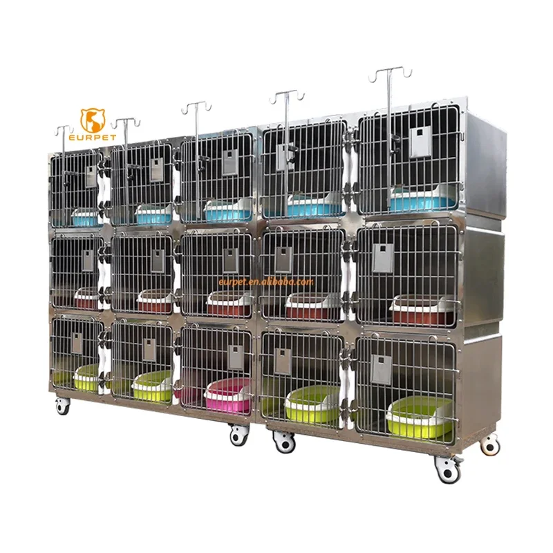 EURPET veterinary cage for pets 3 layer pet cage house vet clinic animal 15 cages