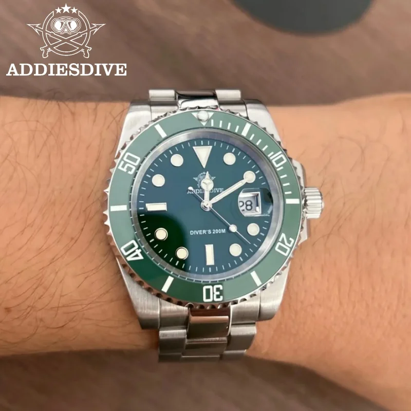 ADDIESDIVE 41mm Watch For Men Reloj Hombre Calendar Display Luminous 20Bar Waterproof 316L Stainless Steel Sports Quartz Watch