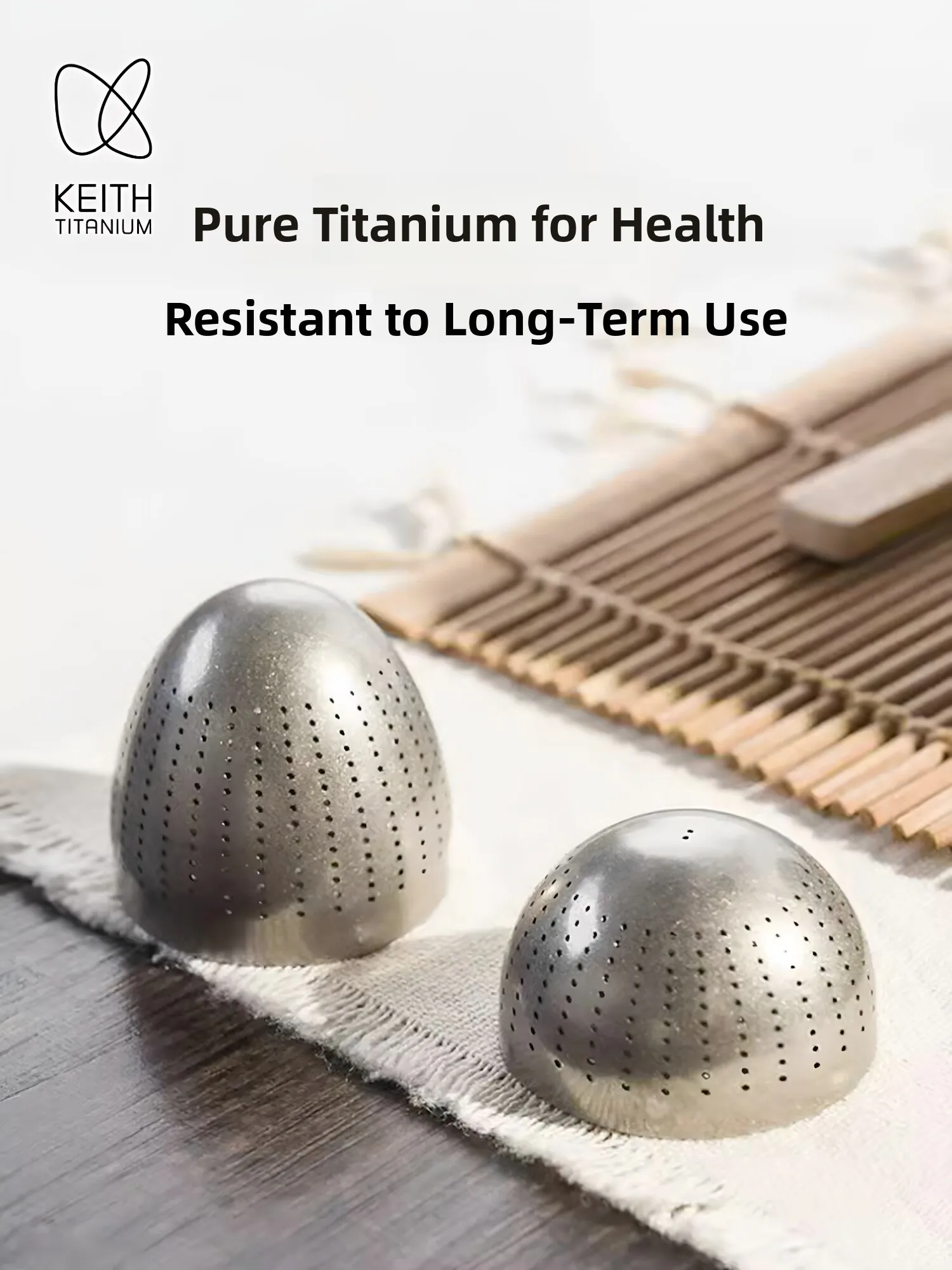 Portable KEITH Pure Titanium Tea Strainer Egg Tea Filter Built-In Tea Brewing Tool Outdoor Cam Travel Water Cup Accories