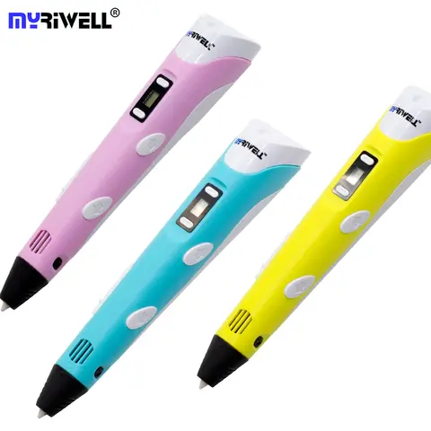 Myriwell-LED 디스플레이 스크린 3D 프린터 펜, 2 세대 3D 드로잉 페인팅 펜 ABS PLA 어린이 생일 선물 친구 선물