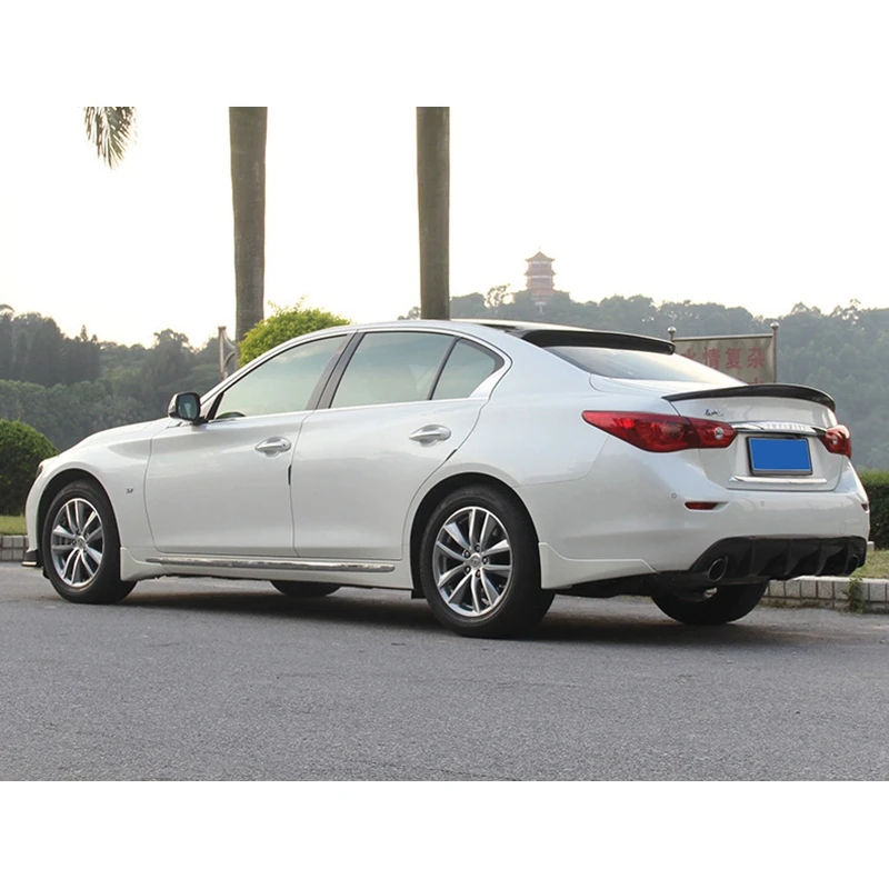 

Для Infiniti Q50 Q50S Q50L 2014-2020: Задний спойлер/антикрыло из карбона/стеклопластика, глянцевый черный