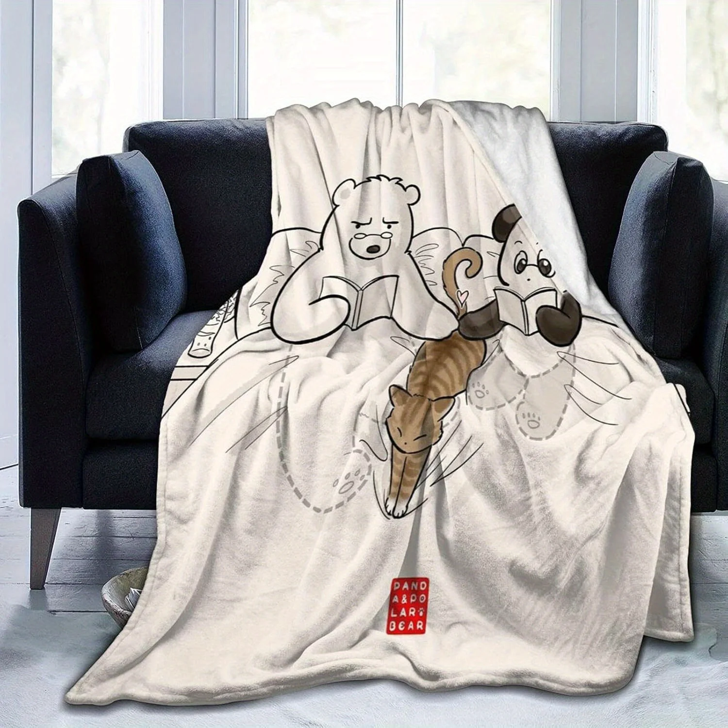

Goodreads 2 Floor Pillow Fleece Blanket Ultra-Soft Micro Light Weight Warm Bed Throw Blanket Couch