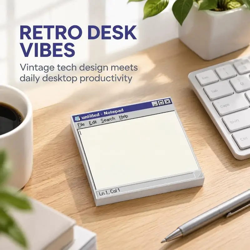 1/2Pcs Total Retro Computer Sticky Notes Stationery Self-Adhesive Notepad Memo Pad Old Windows Style Reminder Notes