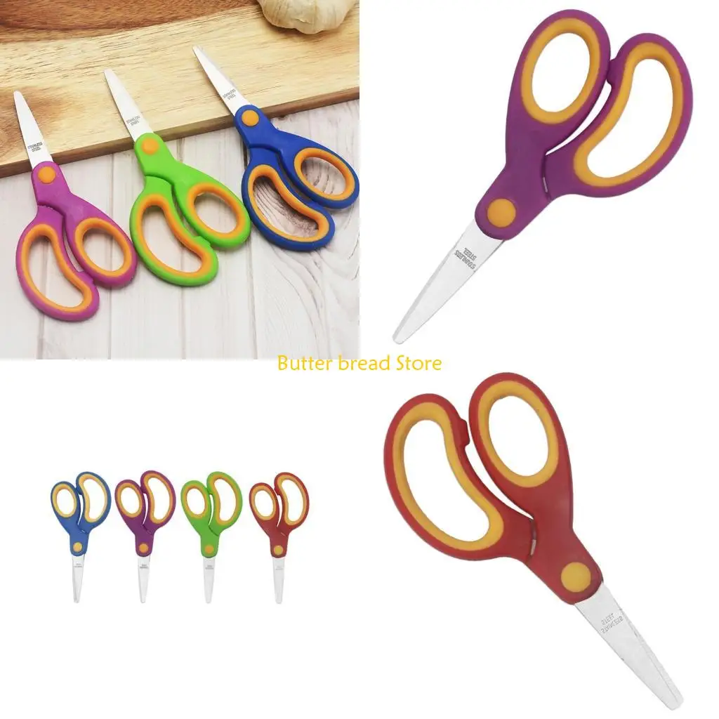 W89C Kids Training Scissors Craft Scissors Practical Safety Scissors for School