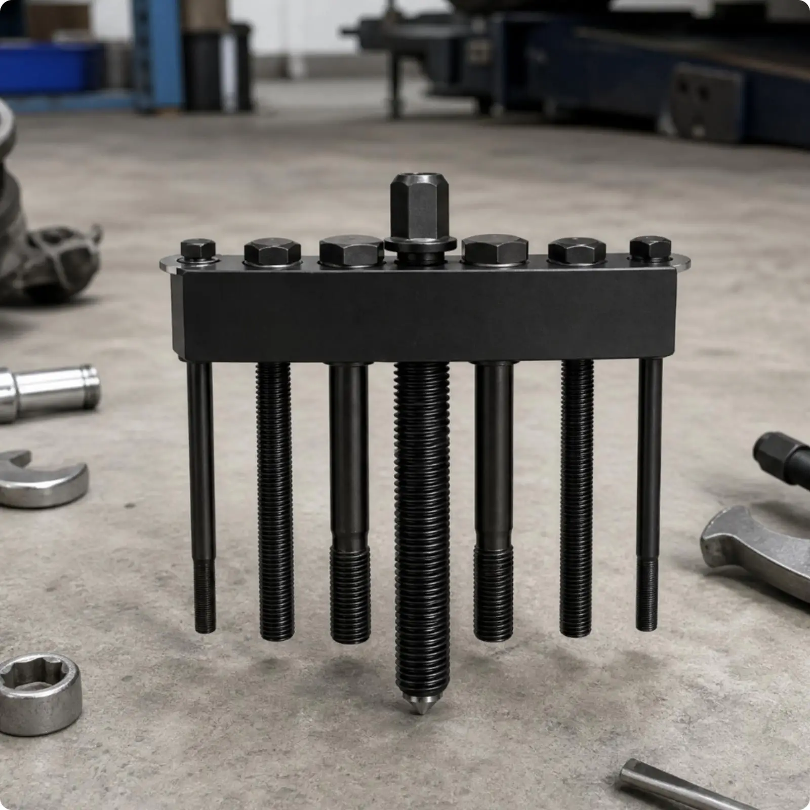 Vehicle Crankshaft Pulley Puller Tool Heavy Duty Engine Pulley Extractor High Carbon Steel Pressed Part Removal Kits for Repair