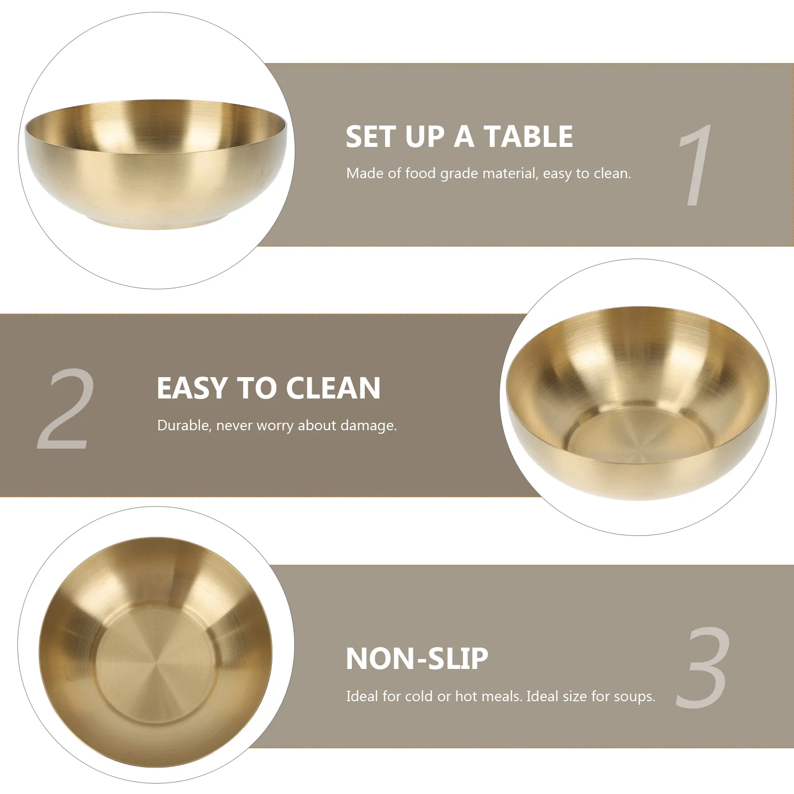 

Stainless Steel Rice Practical Eating Double Layer Soup Kitchen Tableware Food Container Salad Noodle Bowl Thicken