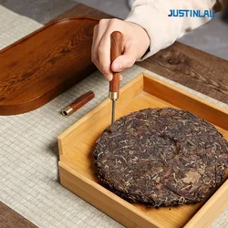 JUSTINLAU Ebony Rosewood Tea Needle Stainless Steel  Solid Wood Handle Durable Pu'er Tea Loosening Knife Tea Set Accessories