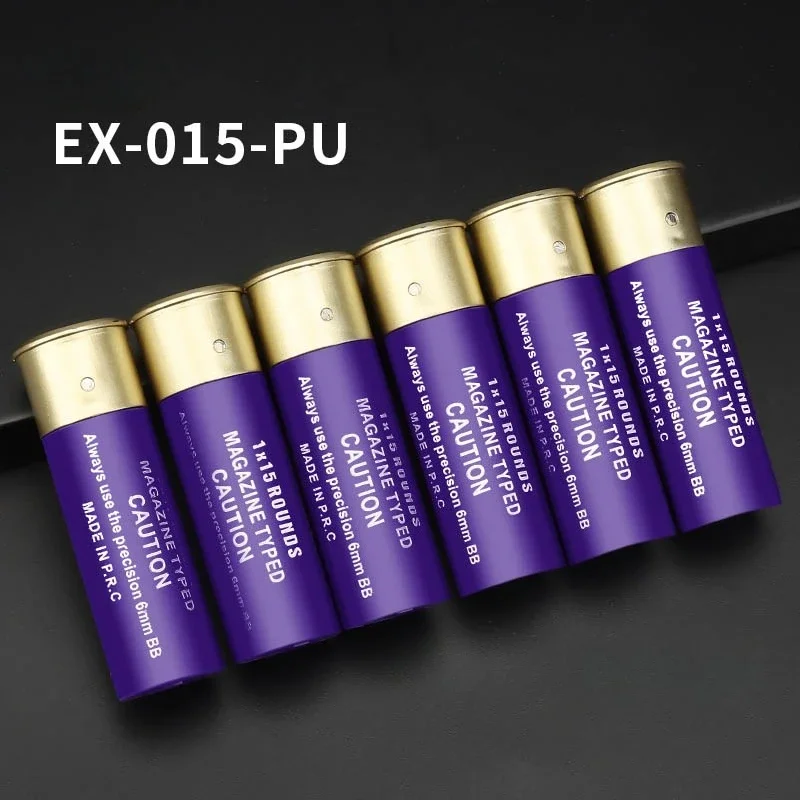 6팩 에어소프트 샷건 쉘, 15 라운드 6mm BB 멀티 및 싱글 샷 에어소프트 샷건 액세서리용 표준 에어소프트 매거진