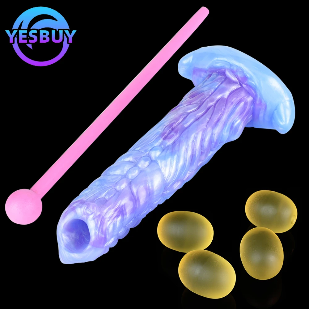 YESBUY Manual Ovipositor Toy Hand Push Ovipositors Dildo Anal Sex Toys Atifical Diy Gelatin Eggs Anus Vagina Balls Adult Product