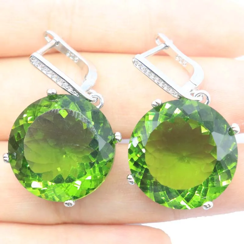 Buy 5 Get 1 Free 35x20mm Big Gemstone 20mm Fire Rainbow Mystic Topaz Kunzite Peridot London Blue Topaz Silver Earrings