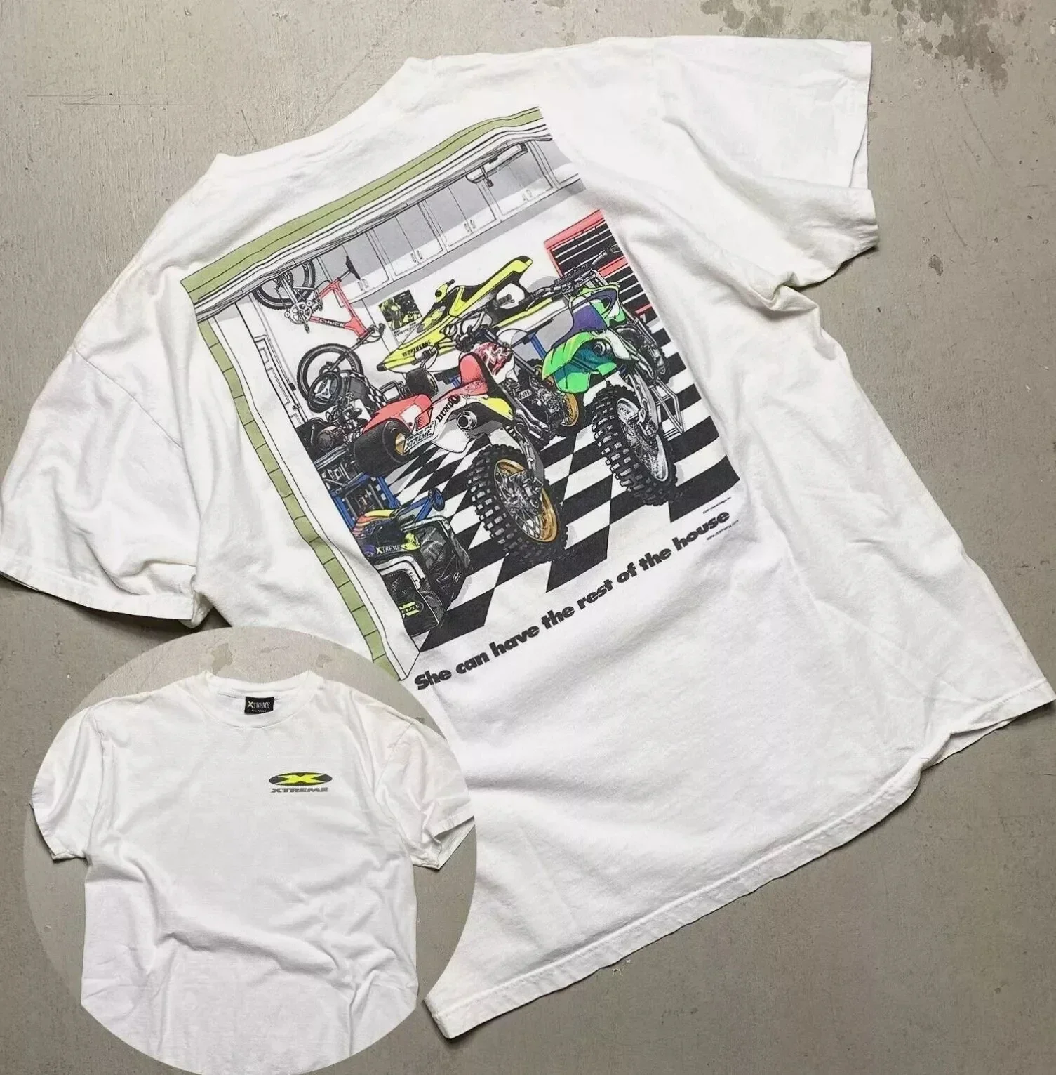 

Vintage 1997 Xtreme Racing Motocross T-shirt S-4XL Men's T-Shirt Black Casual Crew Neck Cotton Tee