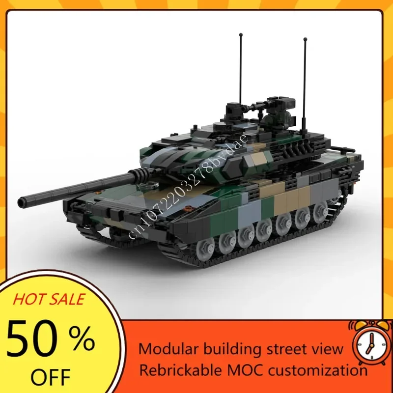 

1055PCS MOC Military Weapon Series Leopard 2A7 (HU) Destroyer Armored Car Model Building Blocks Brick DIY Assembly Toys Gift