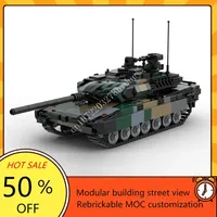 1055PCS MOC Military Weapon Series Leopard 2A7 (HU) Destroyer Armored Car Model Building Blocks Brick DIY Assembly Toys Gift