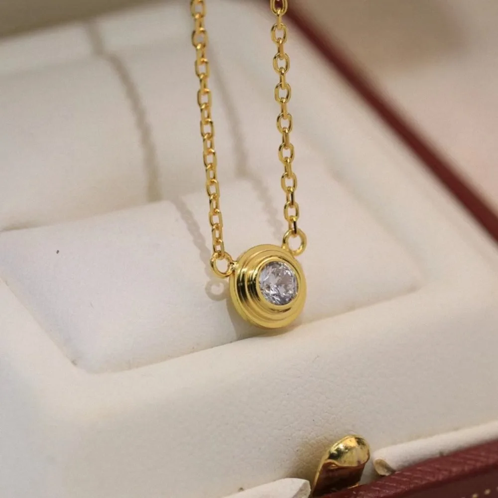 

Ожерелье с пузырьками НЛО, женское круглое мини-ожерелье с ЧПУ и цепочкой на ключицу с одной дрелью