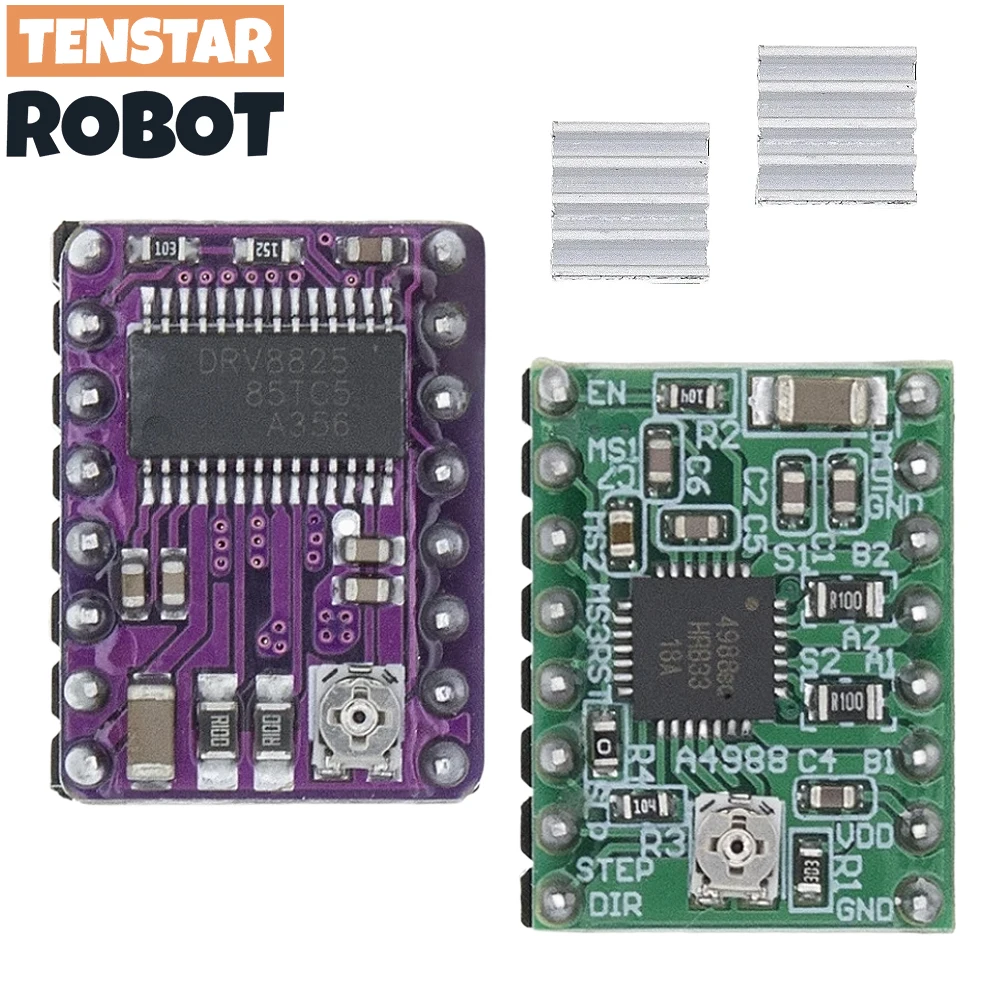 3D Printer Parts StepStick A4988 DRV8825 Module Stepper Motor Driver With Heat Sink Carrier Reprap RAMPS 1.4