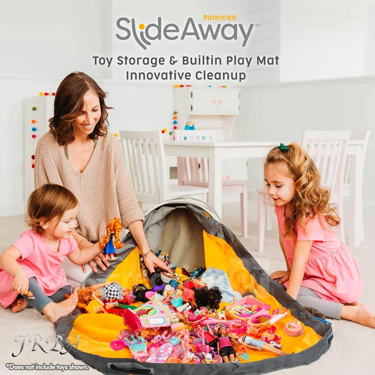 Zippered  Storage Bag – Portable Kids Toy Organizer with Handles for Fast Cleanup, Durable Building Blocks Tote