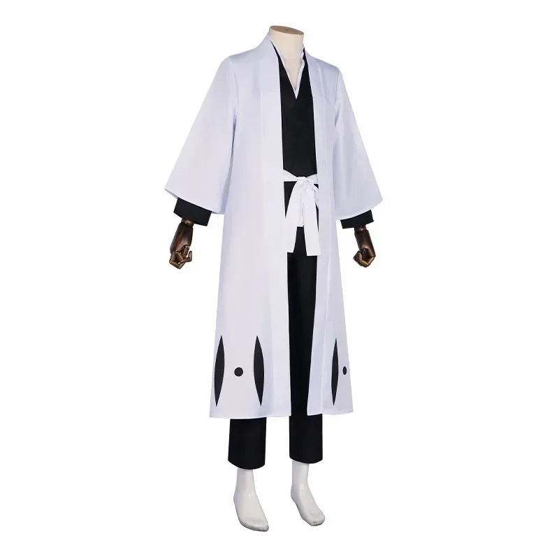 BLEACH Soul Society Gotei Juusantai disfraz de capitán, traje de Anime negro, Kimono de juego de rol para Halloween, traje completo para hombres