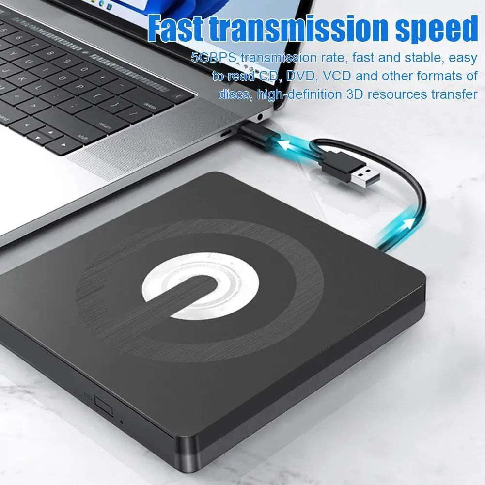 3.0Type-c Computer External Optical Drive DVD Burner High-speed Transmission USB Mobile Optical Drive 7-in-1 Multi-device Connec