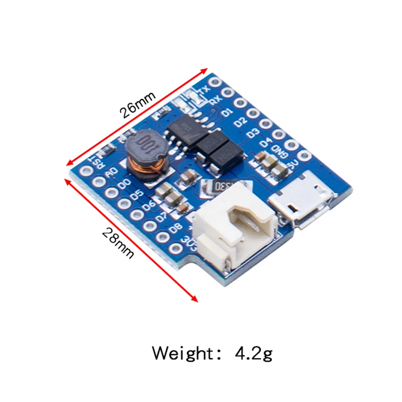 D1 mini Battery Shield lithium battery 1A charging boost module TP5400 charging board