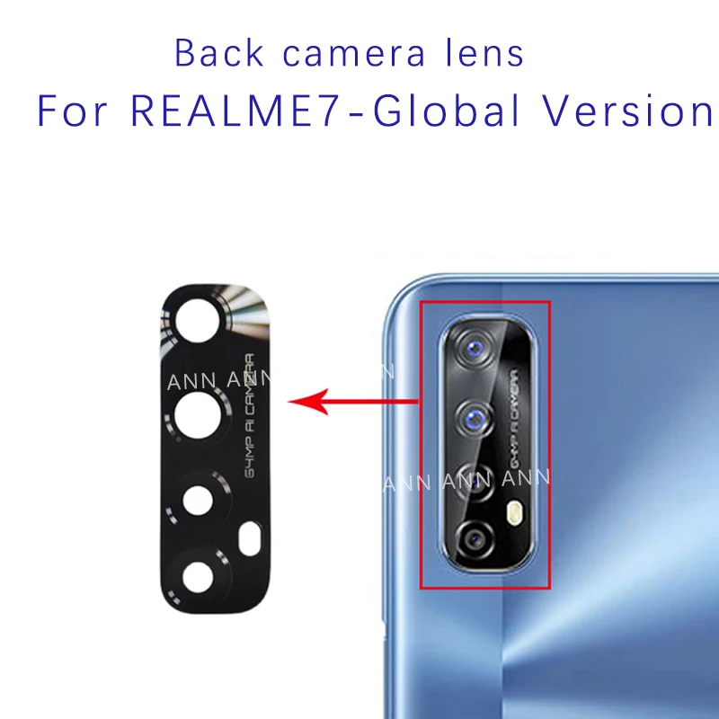 Rückfahr kamera Glas objektiv für Oppo Realme 7 7pro 7i 7 5g Rückfahr kamera objektiv mit Aufklebern rsatz teilen