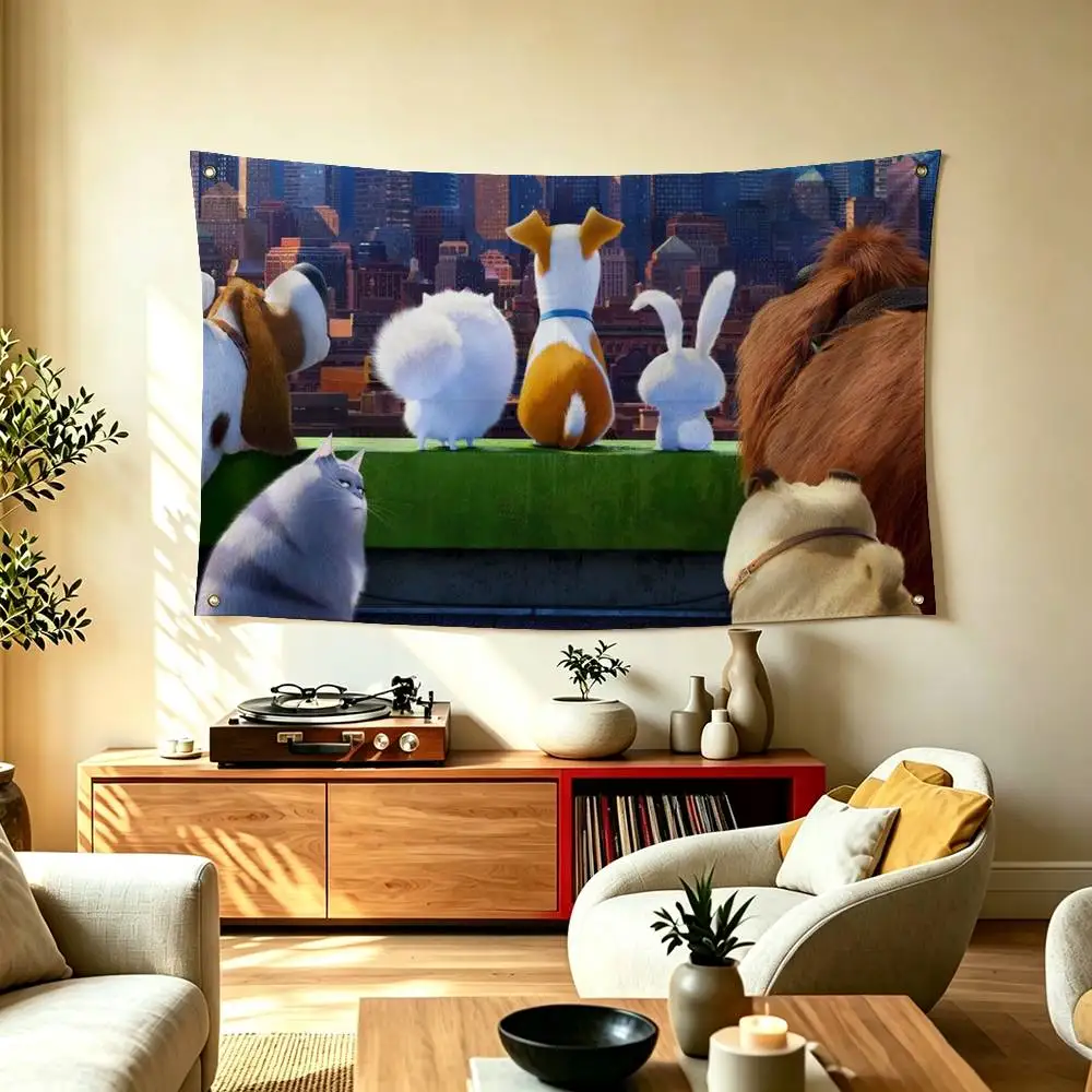 Hot Movie Cartoon Dog Max  Flags Wall Hanging Tapestry Outdoor Garage Room Decorative flag Background Blanket