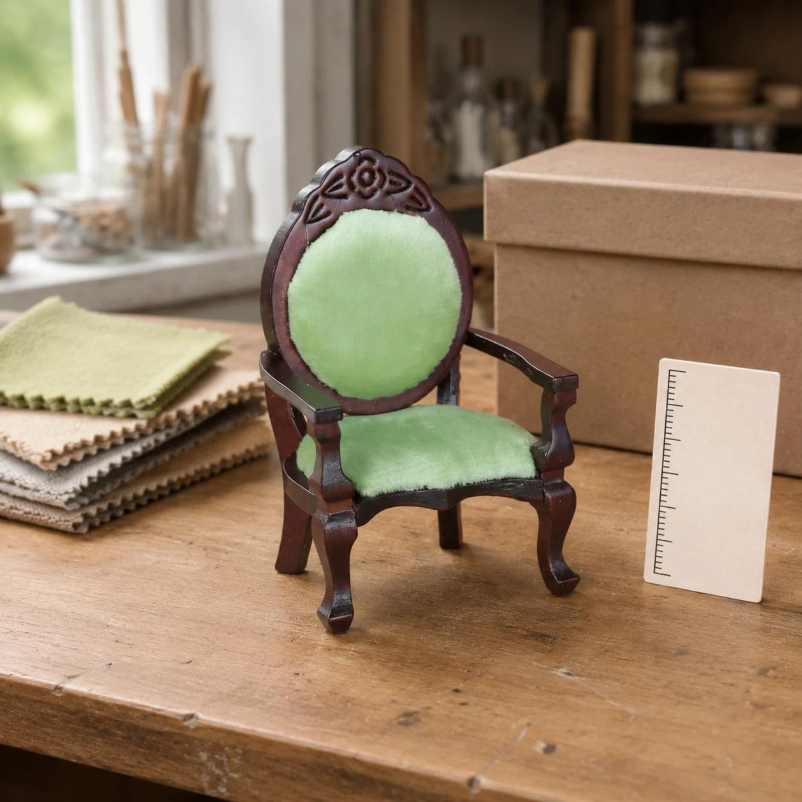 

1:12 Dollhouse Chair Detailed Design Miniature Armchair 1:12 Scale Chair for Craft Project